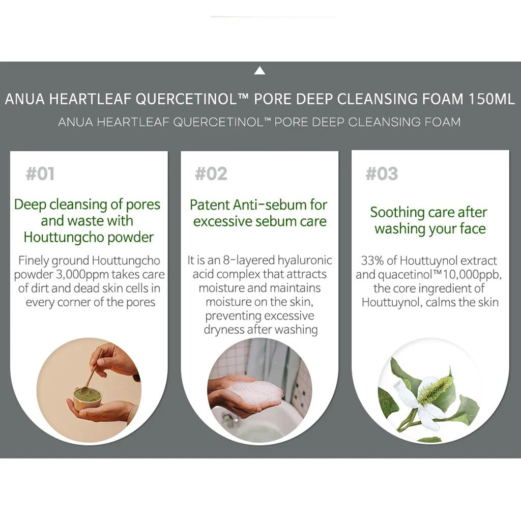 Anua - Heartleaf Quercetinol Pore Deep Cleansing Foam
